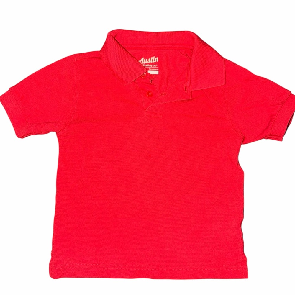 Austin Bright Red Kids School Uniform Polo Shirt